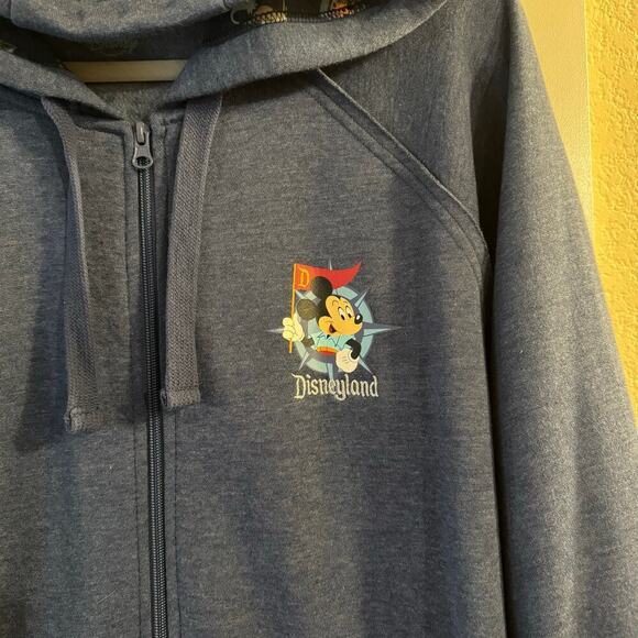 Disney World Parks Map Full Zip Up Hoodie Size 2X Blue Mickey Mouse Hidden - Picture 5 of 9